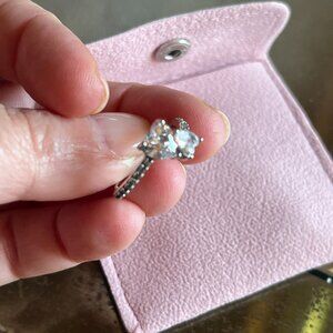 Sterling Silver 925 Double Cubic Zirconia Ring Size 6 New in Pouch